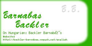 barnabas backler business card